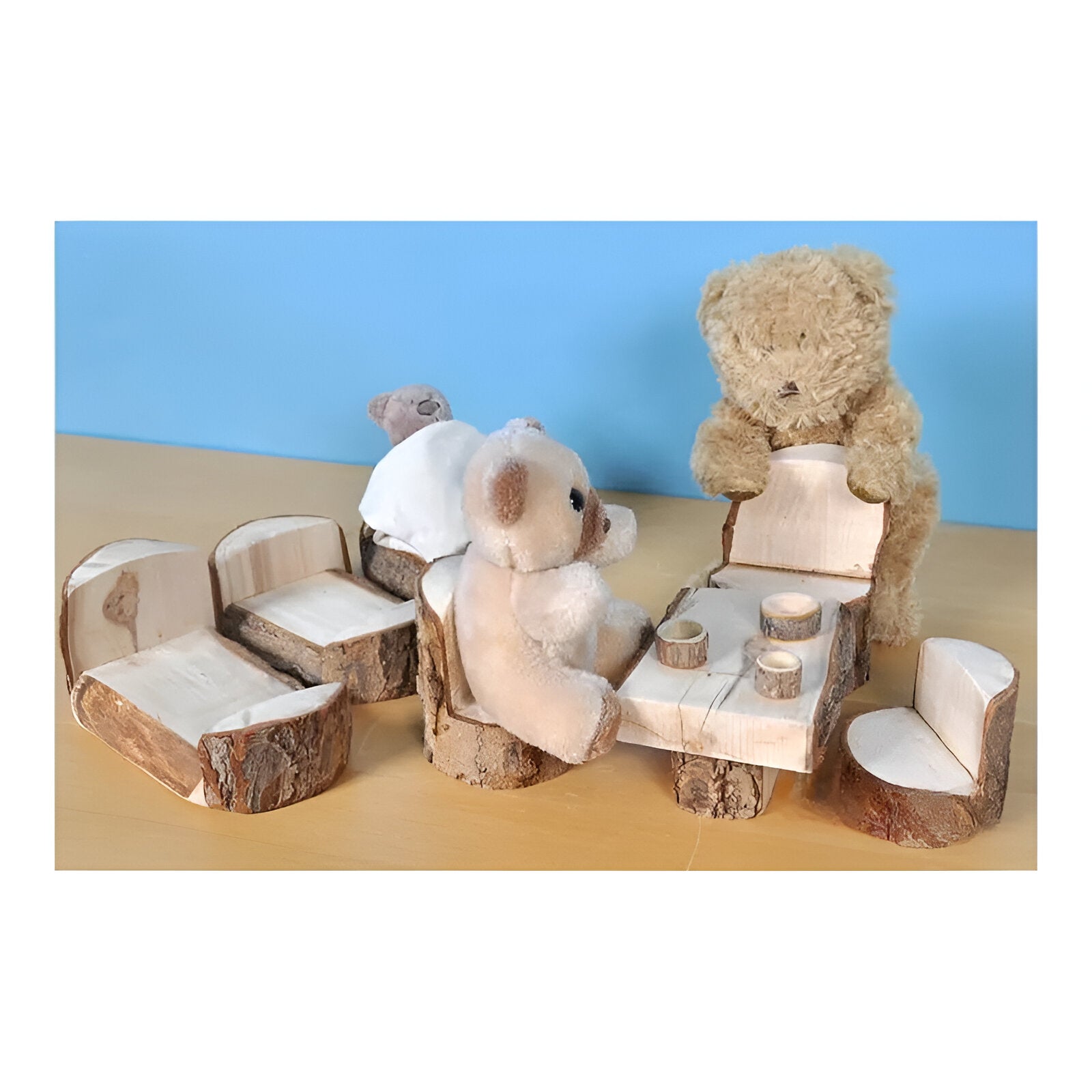 Three Bears Story Rustic Wooden Set - Wooden toy