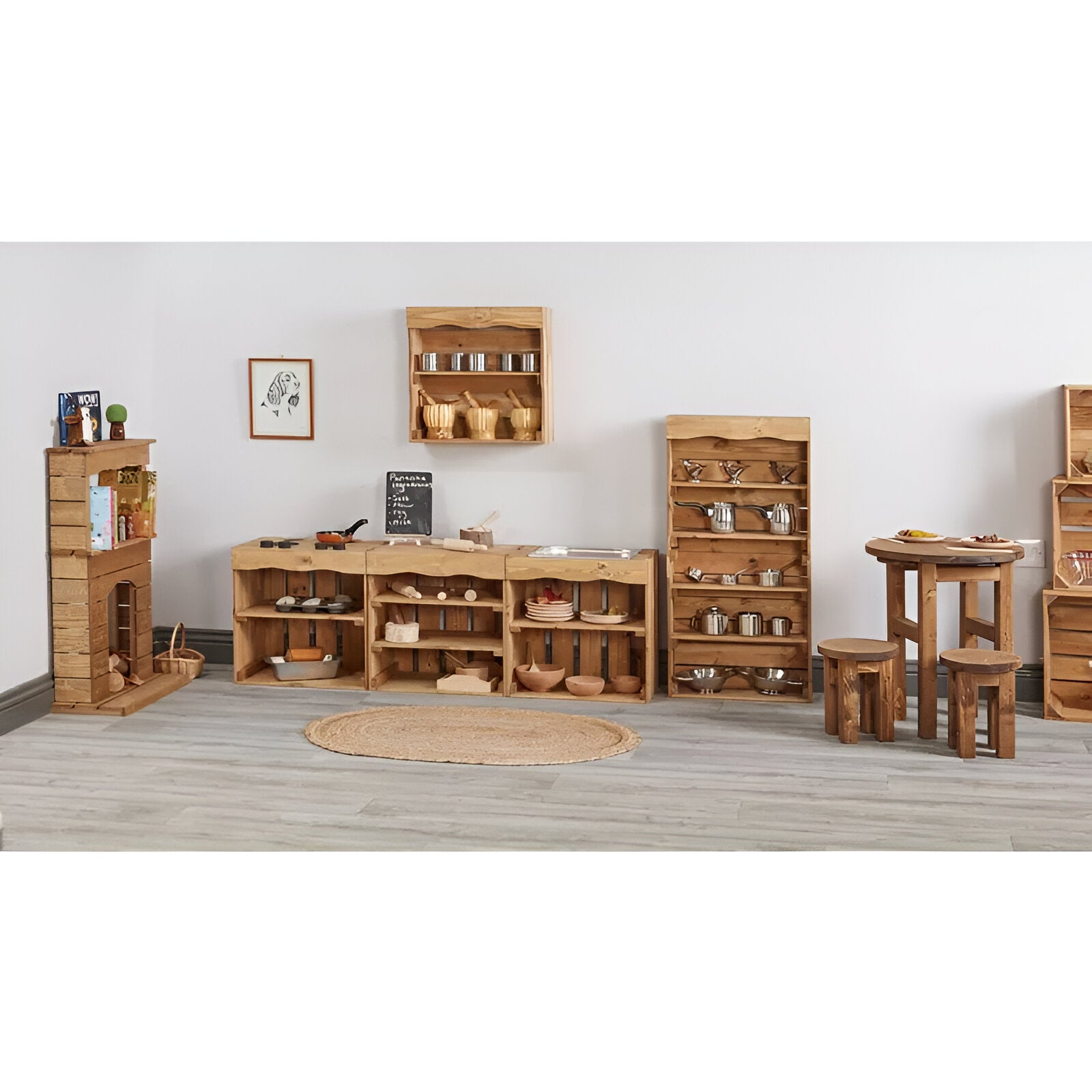 Wooden Kitchen Set (6 Unit Set) - Play Kitchen