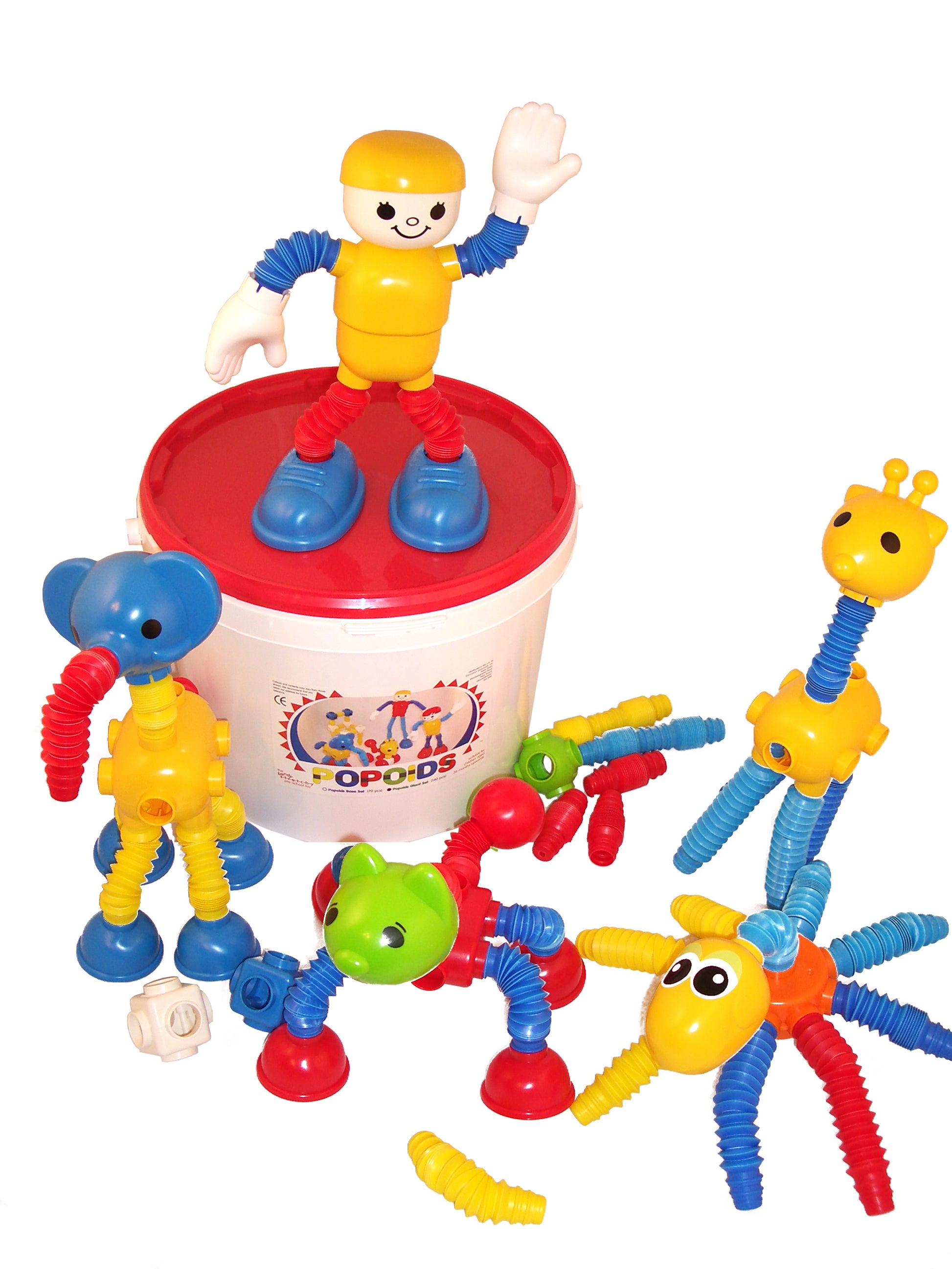 Popoids Large Animal and People Set - 140 pc Tub - Building
