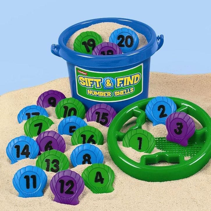 Sift and Find Number Shells - sand toy