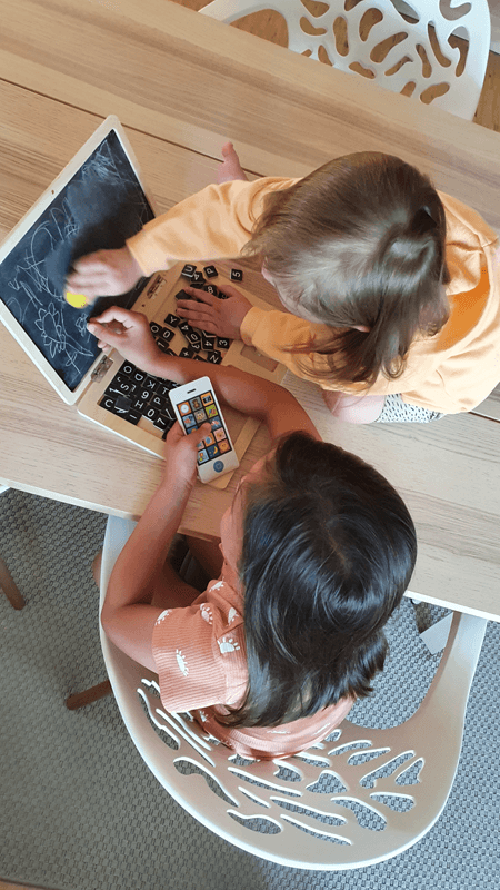 Wooden Laptop with Magnet Board - Wooden toy