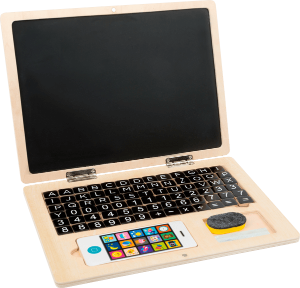 Wooden Laptop with Magnet Board - Wooden toy