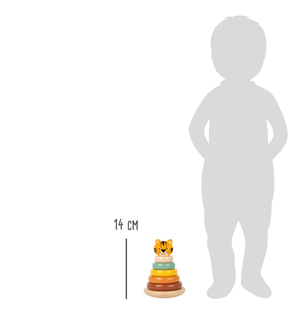 Wooden Tiger Stacking Tower - Wooden toy