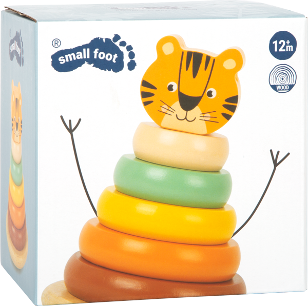 Wooden Tiger Stacking Tower - Wooden toy