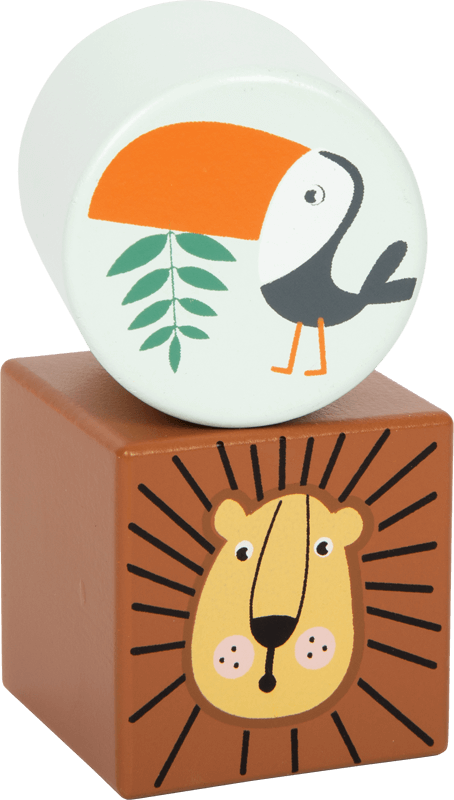 Wooden Safari Explorer’s Sensory Tactile Sound Building Blocks - Wooden toy