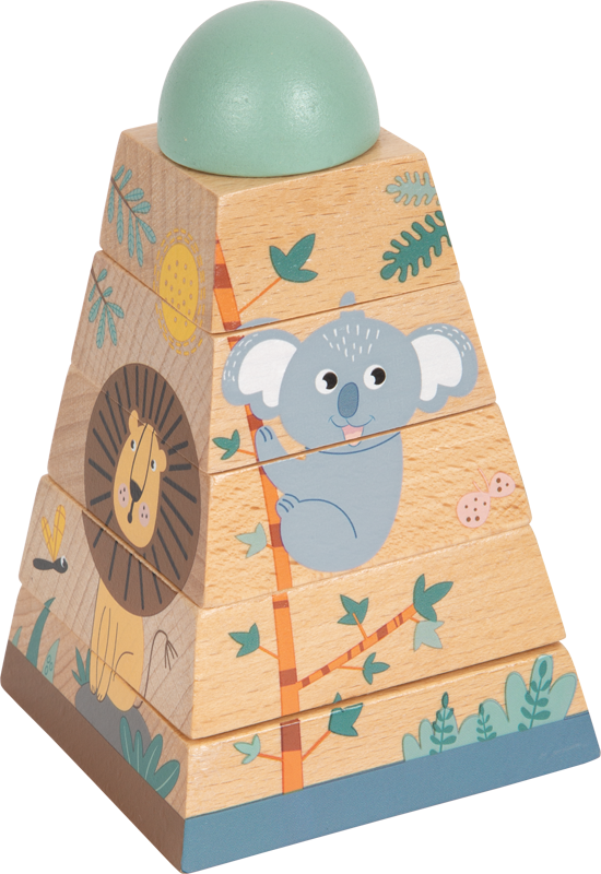 Wooden Safari Stacking Tower - Wooden toy