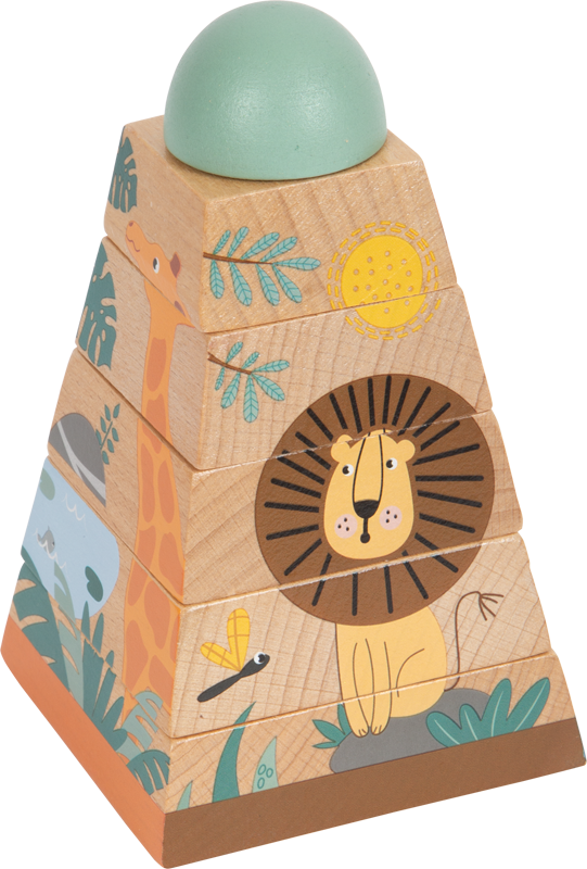 Wooden Safari Stacking Tower - Wooden toy
