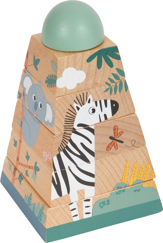 Wooden Safari Stacking Tower - Wooden toy