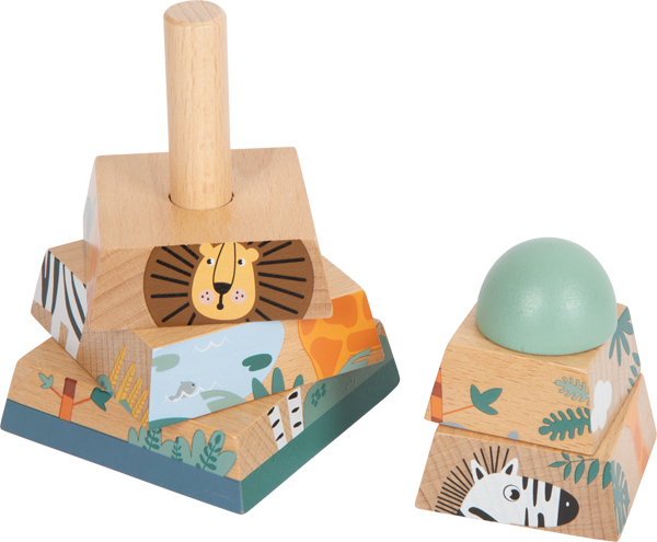 Wooden Safari Stacking Tower - Wooden toy