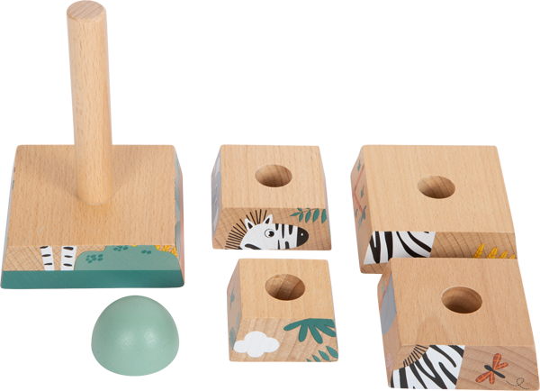 Wooden Safari Stacking Tower - Wooden toy