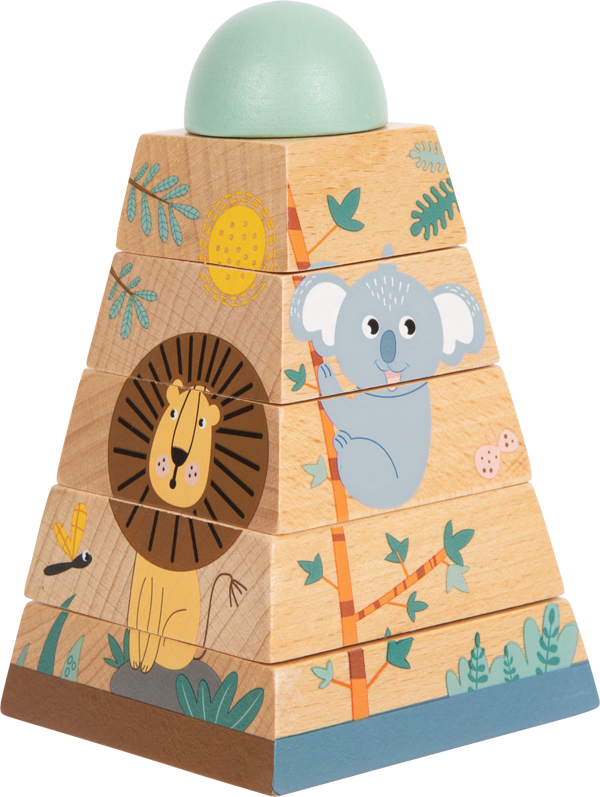 Wooden Safari Stacking Tower - Wooden toy