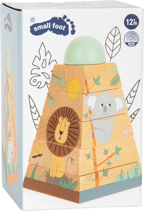 Wooden Safari Stacking Tower - Wooden toy