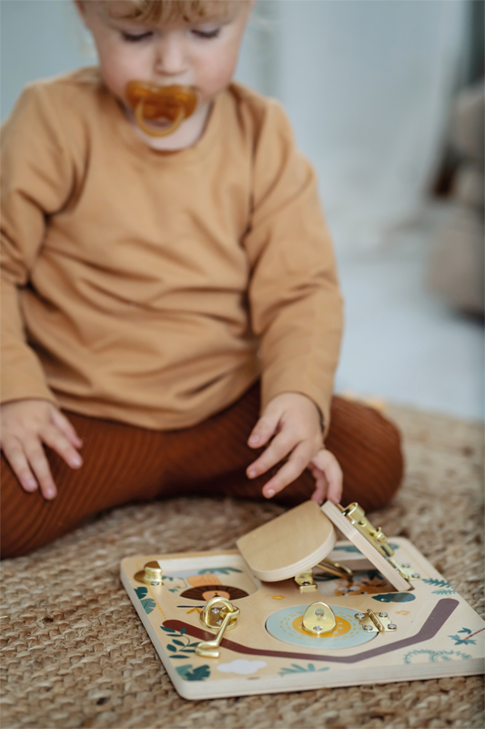 Safari Latches and Locks Motor Activity Board - Wooden toy