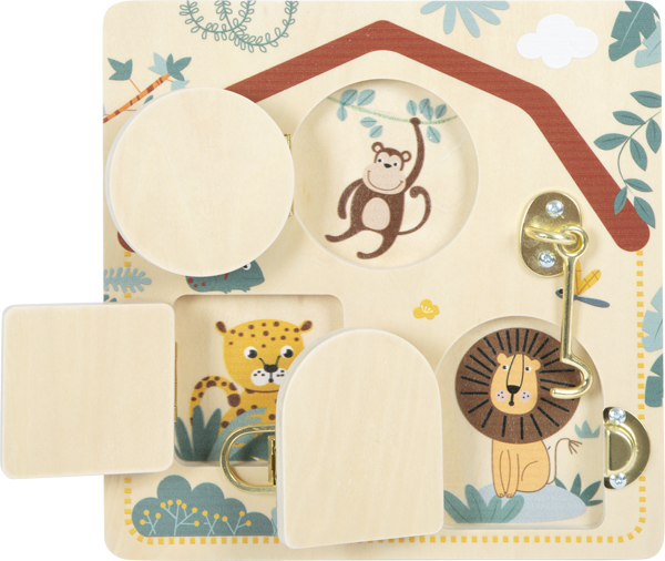 Safari Latches and Locks Motor Activity Board - Wooden toy
