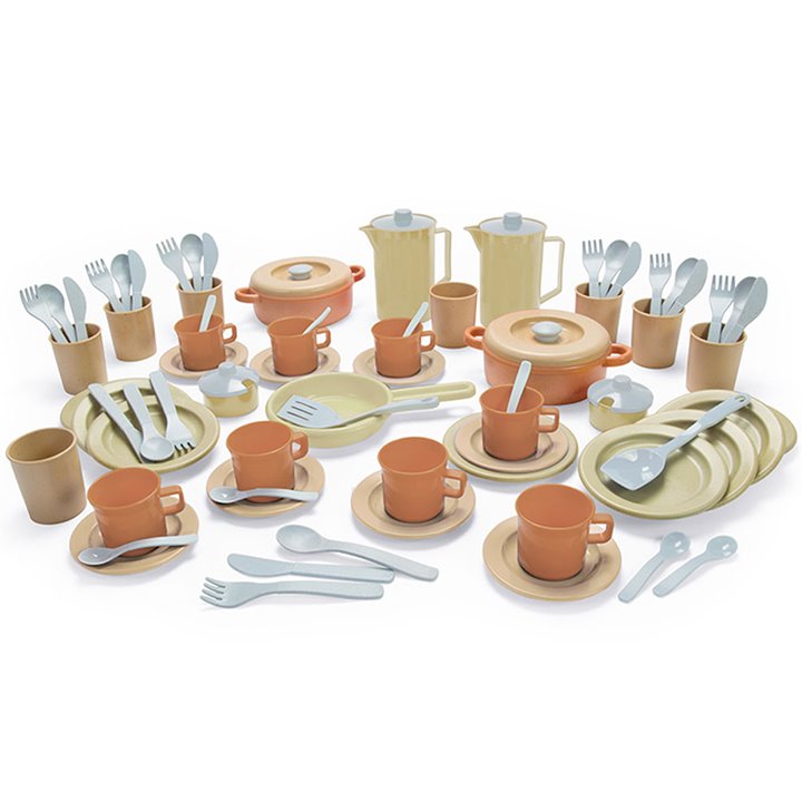 Biodegradable Plastic Dinner Set - 79 Pieces - Play Kitchen Accessories