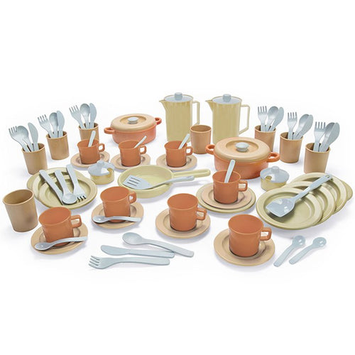Biodegradable Plastic Dinner Set - 79 Pieces - Play Kitchen Accessories