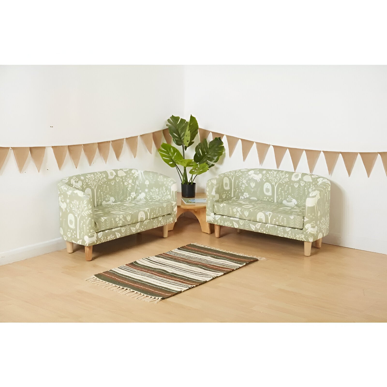 Woodlands Wipeable Vinyl Tub Sofas - Set of 2 - Sofa