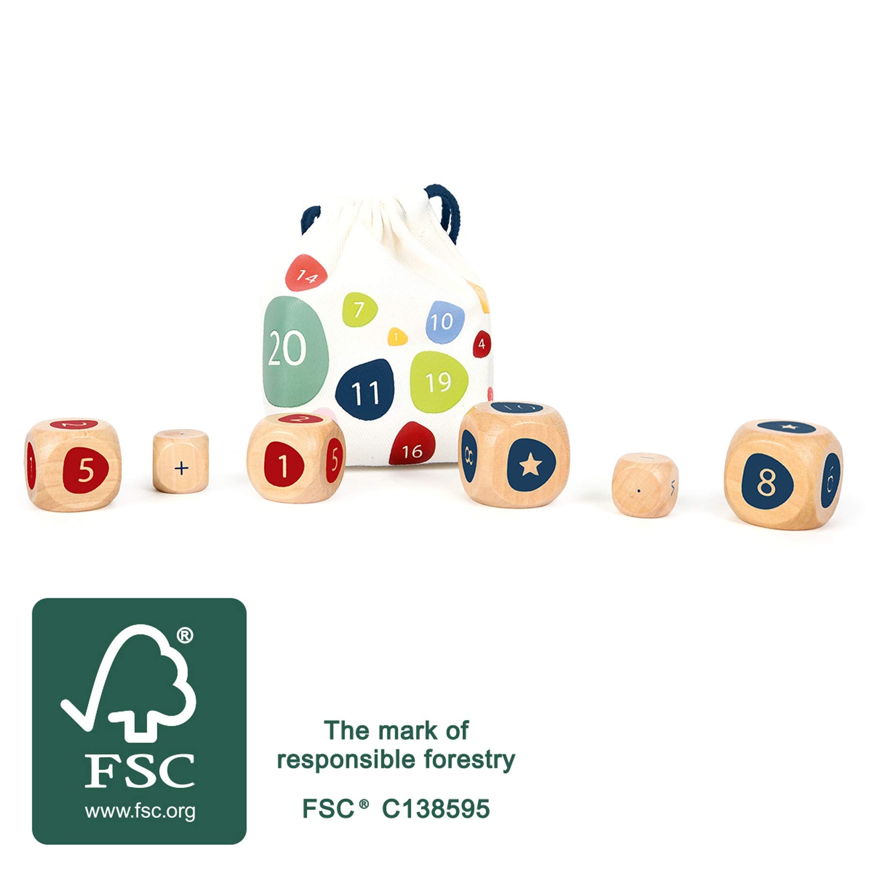 Wooden Maths Aid Dice - Educational resource