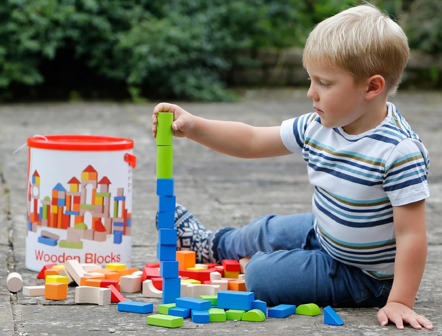 Wooden Building Blocks - 100 Piece - Building blocks
