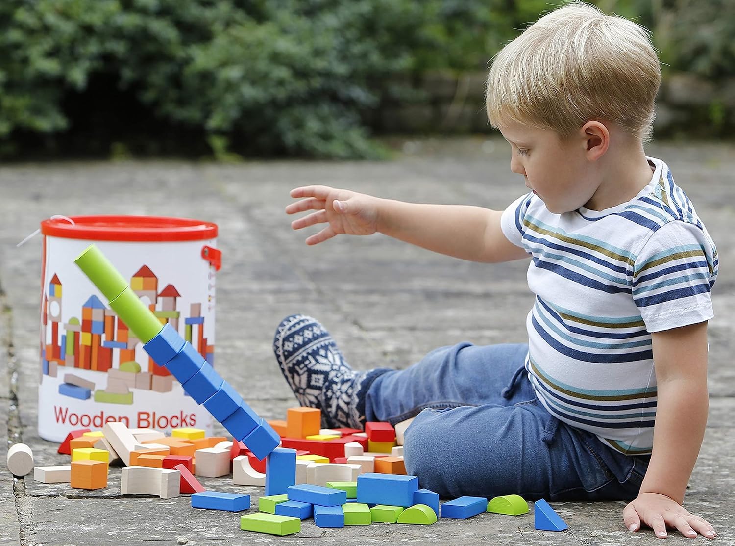 Wooden Building Blocks - 100 Piece - Building blocks