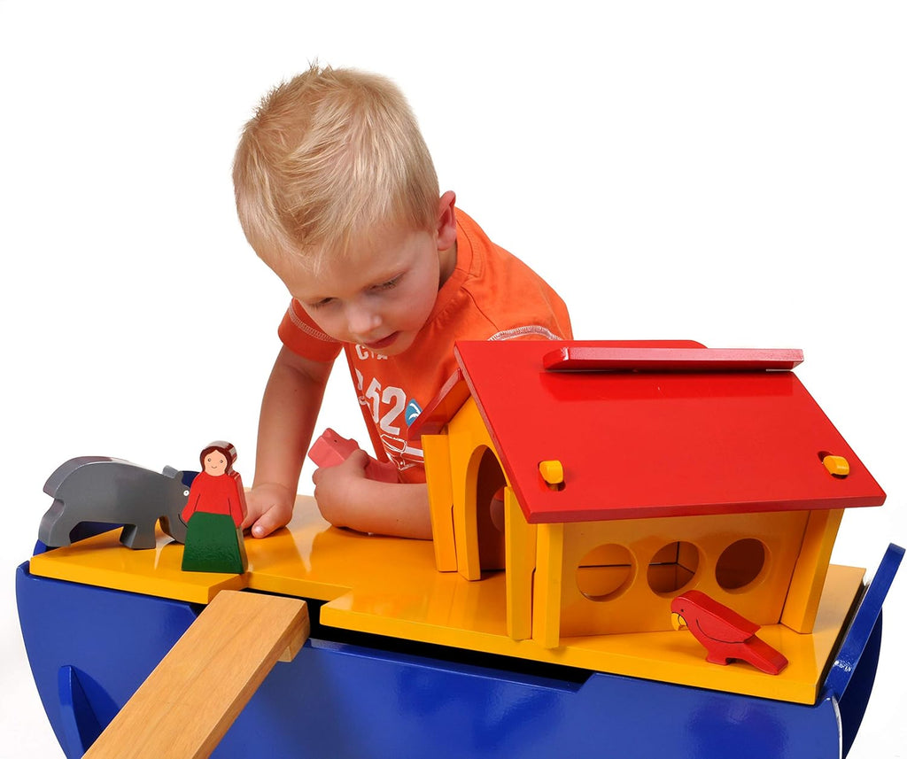 Large Wooden Noah’s Ark and 50 Animals Set - Wooden toy