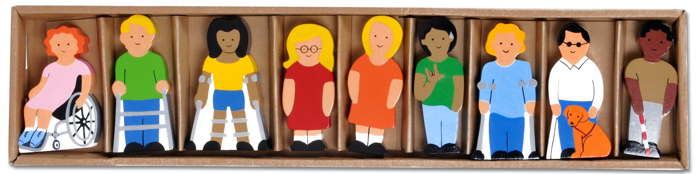 Wooden People Figures with Special Needs - Figures