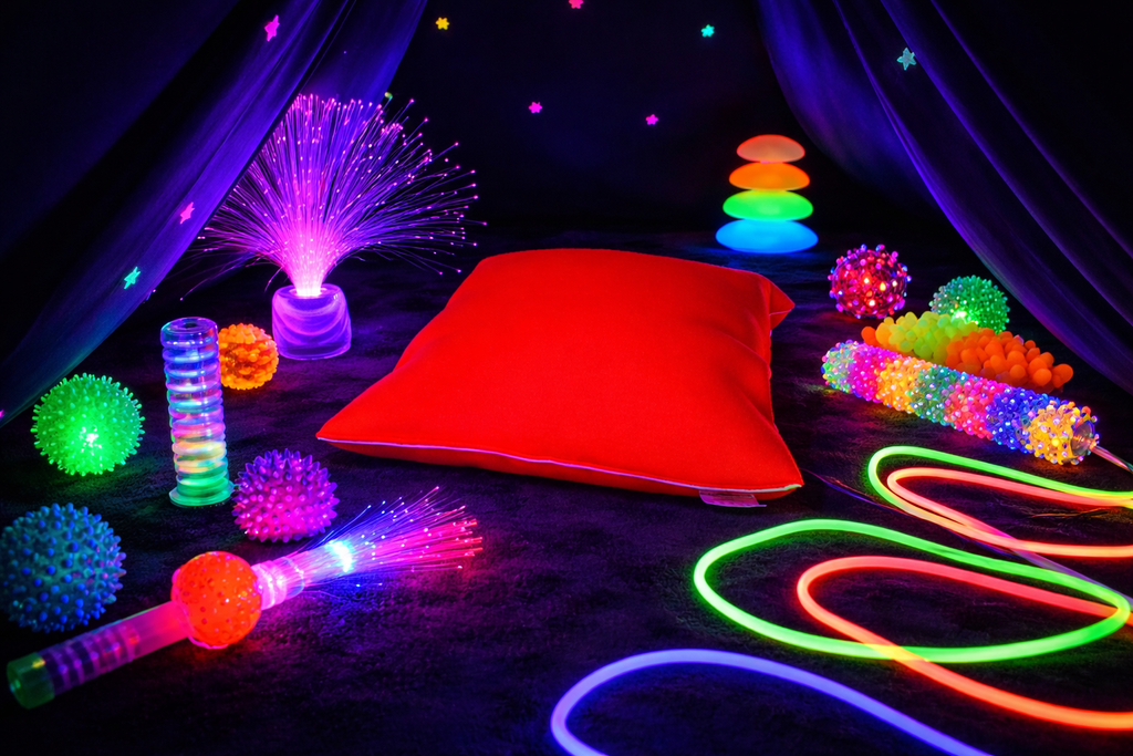 Red Multi-Sensory Cushion - Draw, Squeak, Glow
