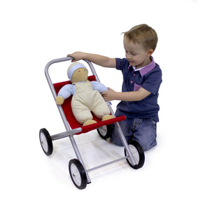 EYFS Small Dolls Pushchair with Red Cover - Doll Pushchair
