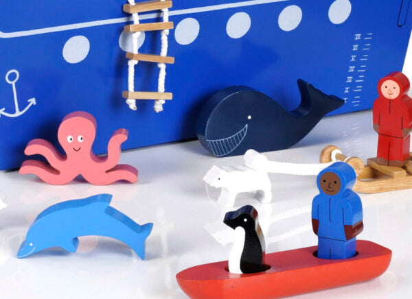 Large Wooden Polar Explorer Ship Play Set - Wooden toy