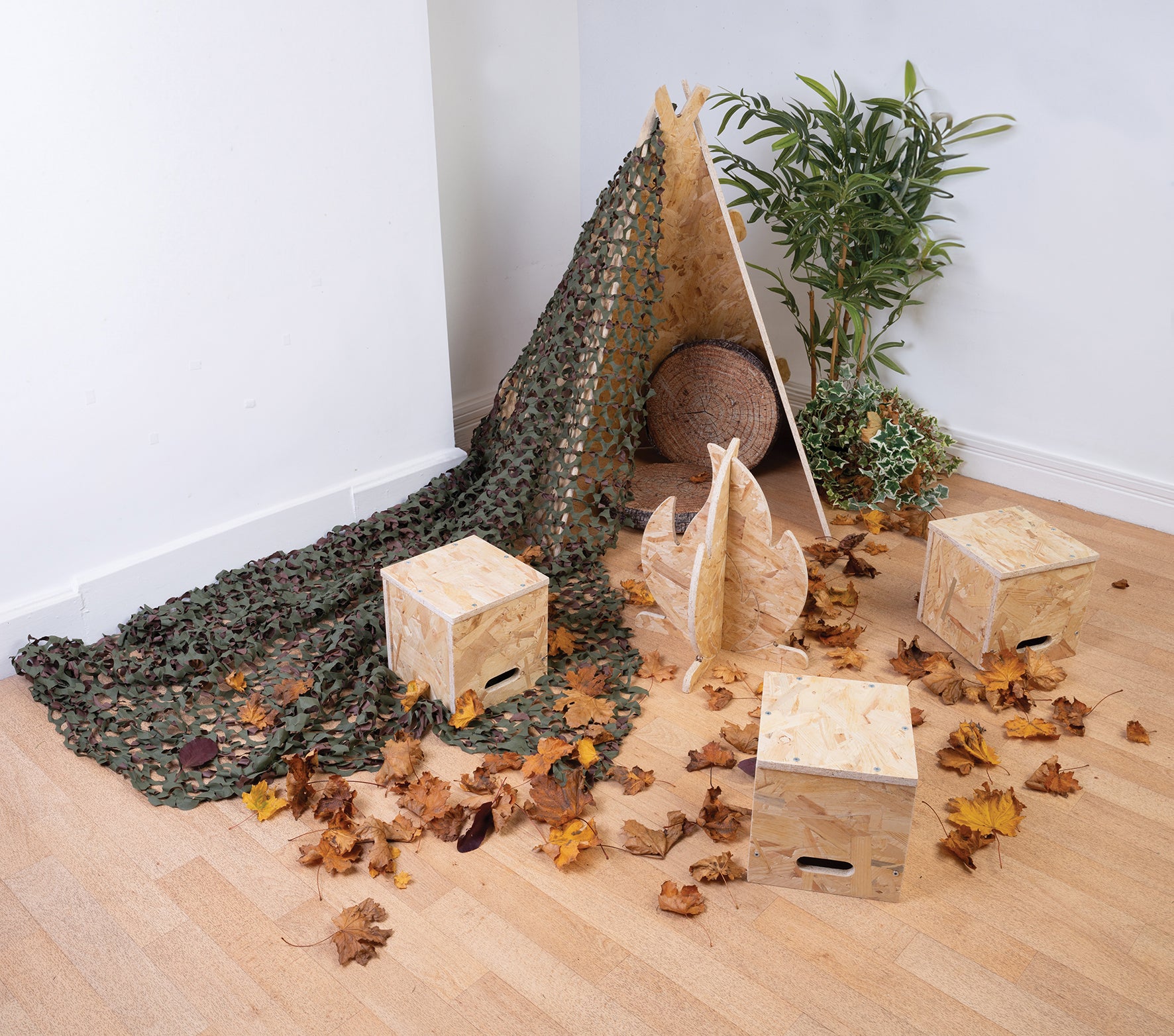 Teepee, Campfire, Stool Set - Multiple Options