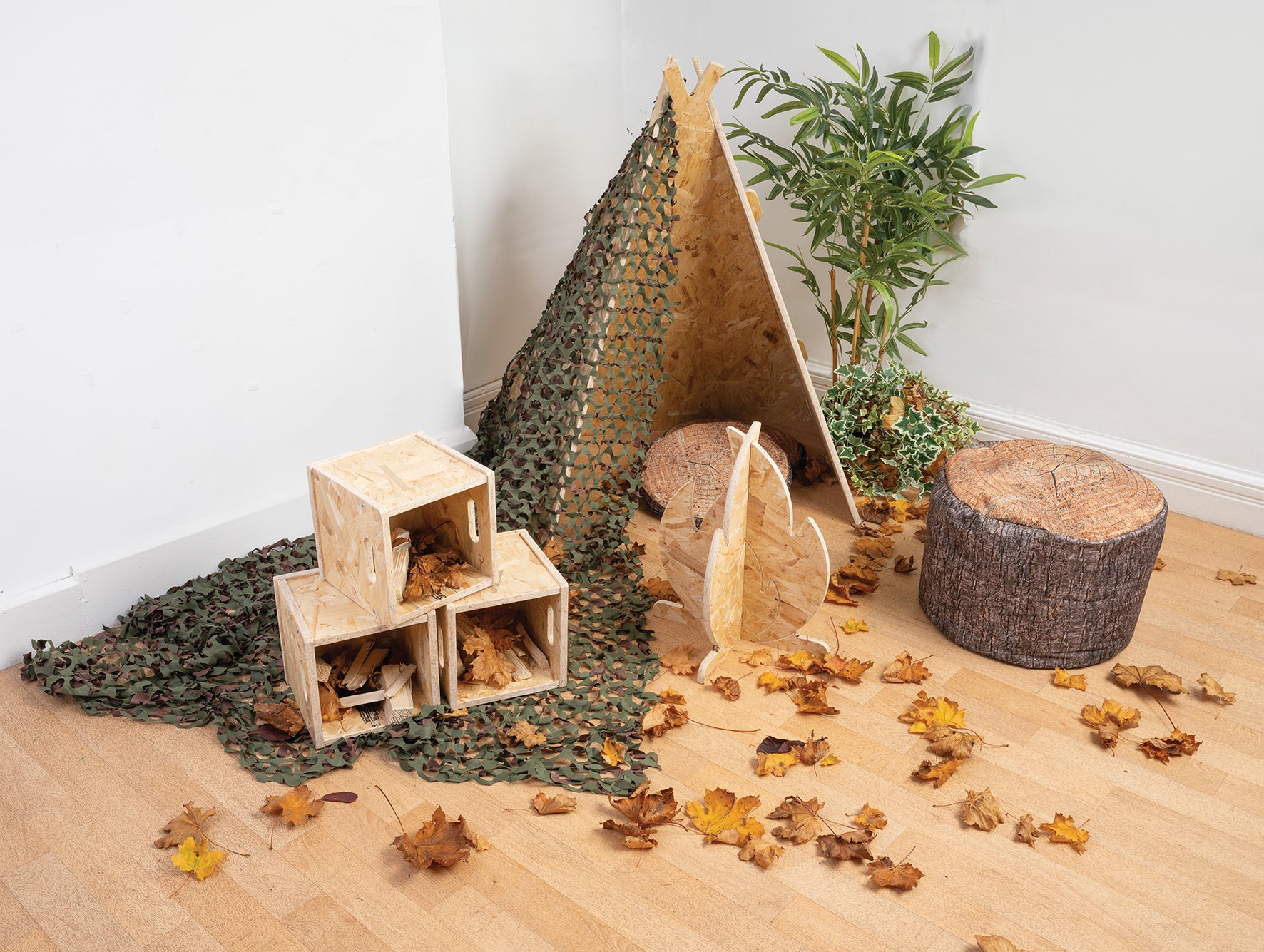 Teepee, Campfire, Stool Set - Multiple Options