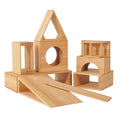 Giant Wooden Hollow Blocks - 14 Pieces - Building toy