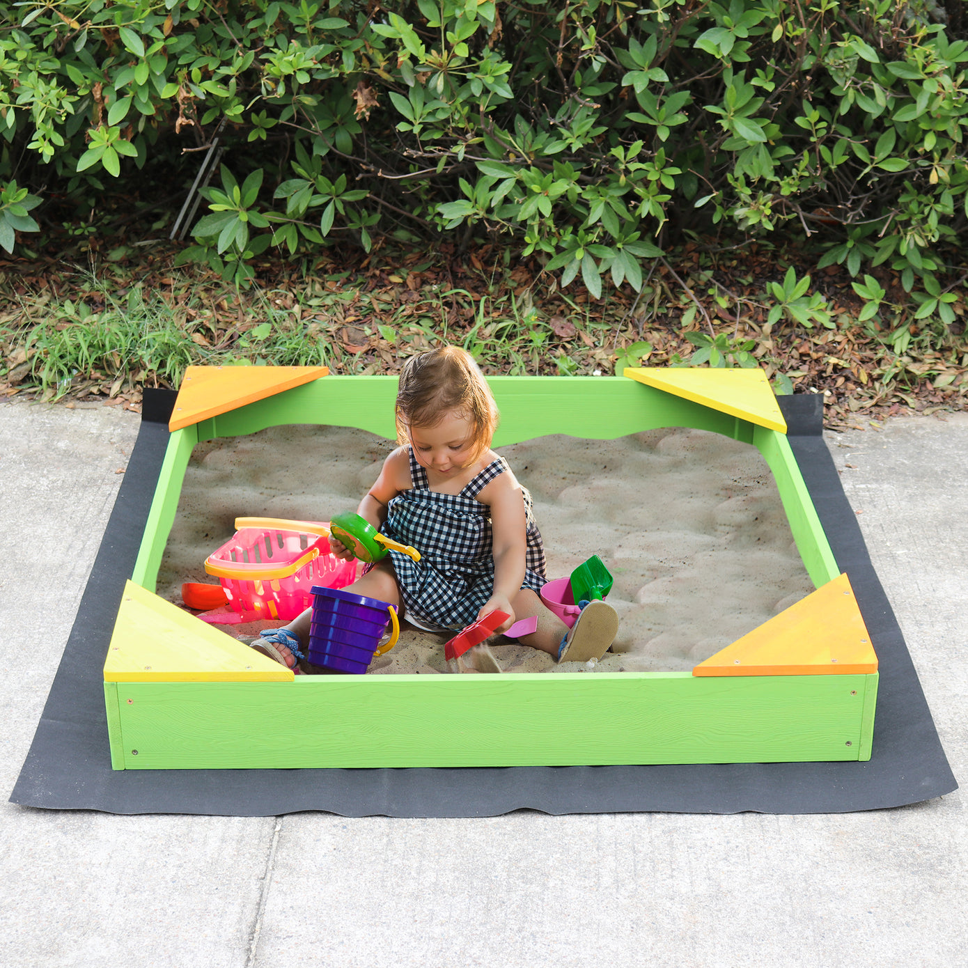 Wooden Sandpit with Cover - Sandpit