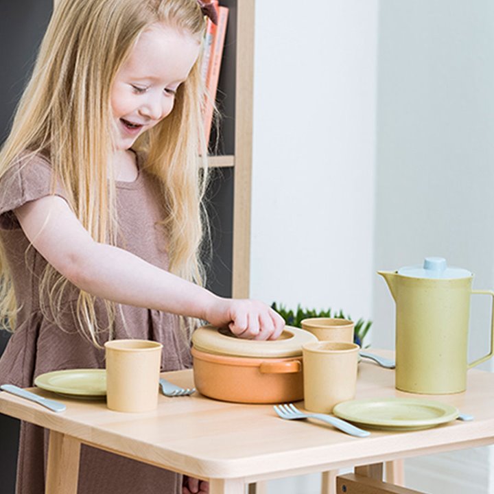 Biodegradable Plastic Dinner Set - 79 Pieces - Play Kitchen Accessories
