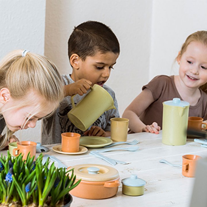 Biodegradable Plastic Dinner Set - 79 Pieces - Play Kitchen Accessories