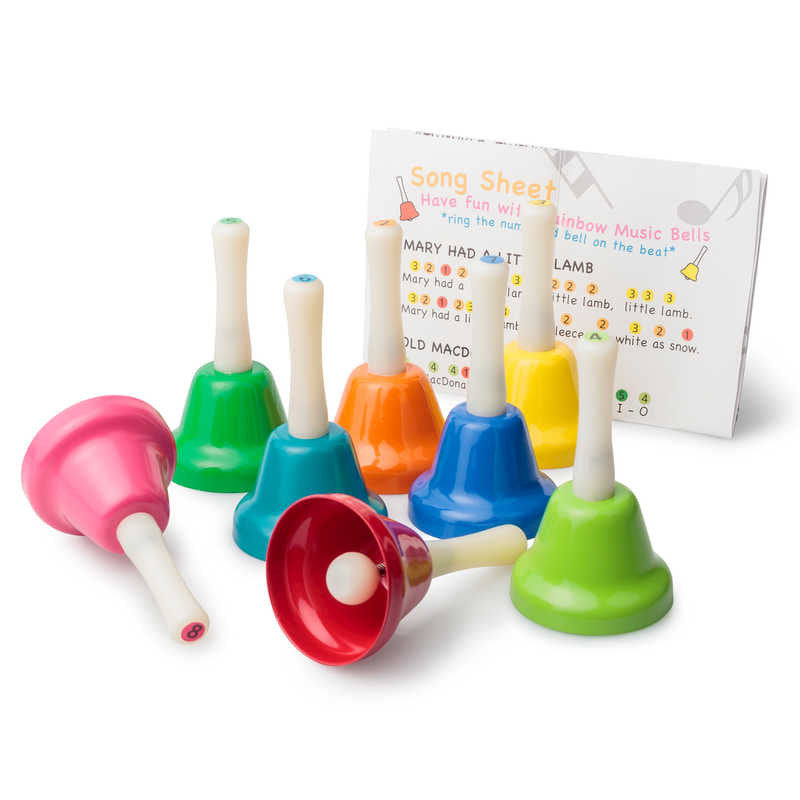 Rainbow Musical Hand Bells - Set of 8 - Musical instrument
