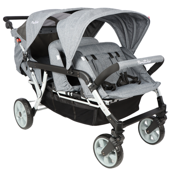 Familidoo 6 Seater Grey Lightweight Pushchair + Rain Cover - Pushchair