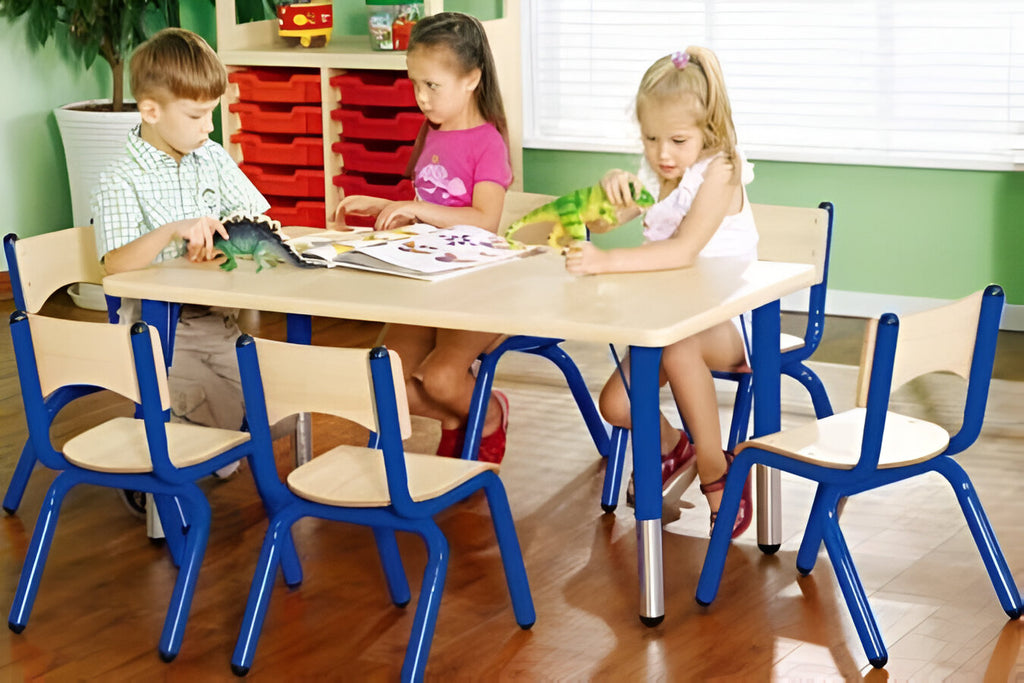 Adjustable Rectangle/Round Classroom Table and Chairs - Multiple Colour/Style Options - Children’s Table and Chair