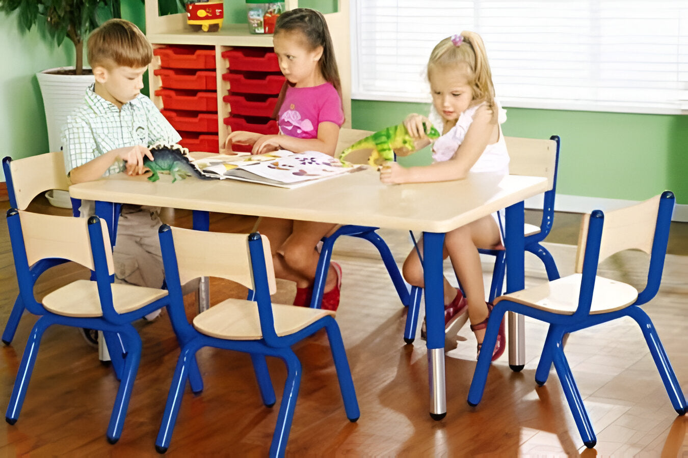 Adjustable Rectangle/Round Classroom Table and Chairs - Multiple Colour/Style Options - Children’s Table and Chair