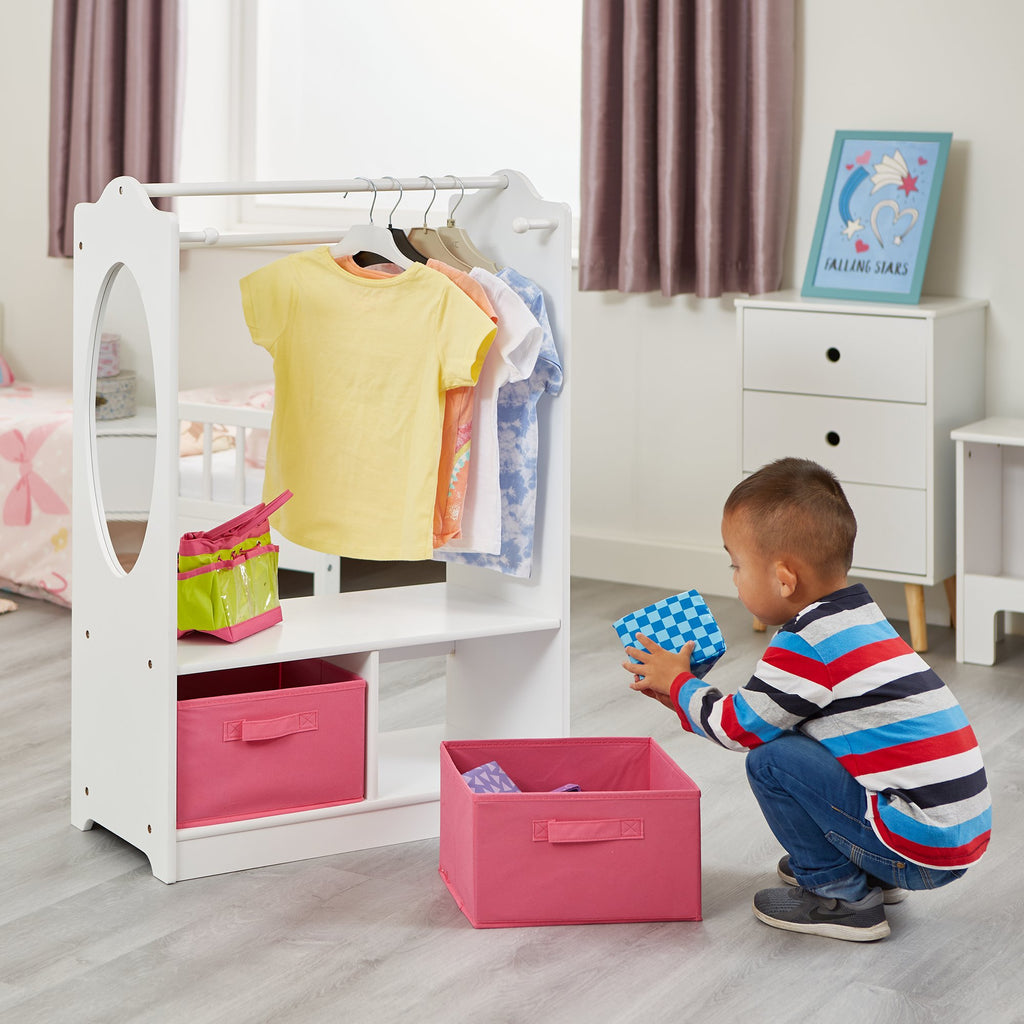 White Wooden Dress Up Unit - Playroom Storage