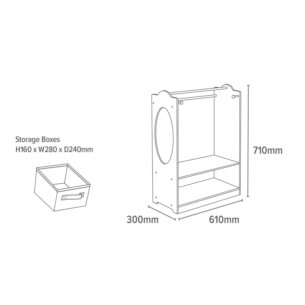 White Wooden Dress Up Unit - Playroom Storage
