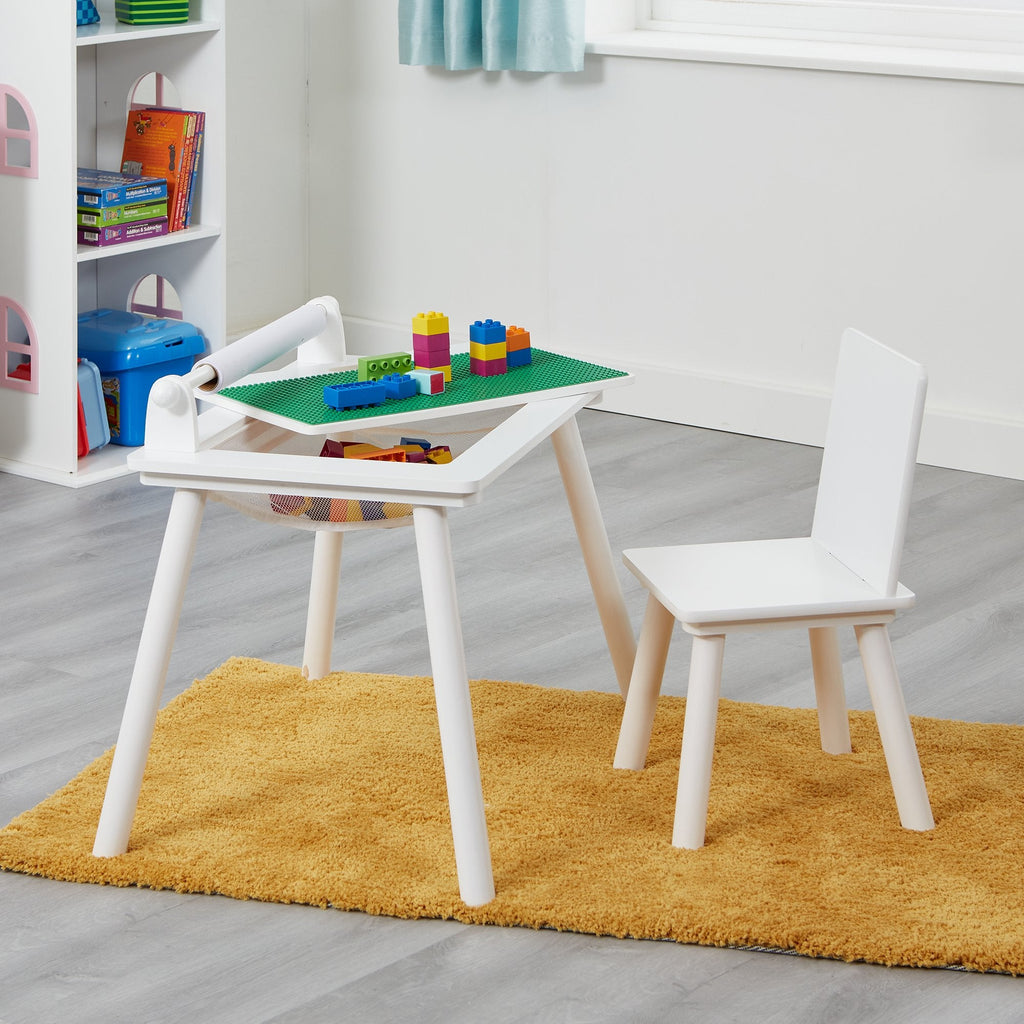 White Multi-Purpose Table for Arts Crafts and Block Building - Activity Tables