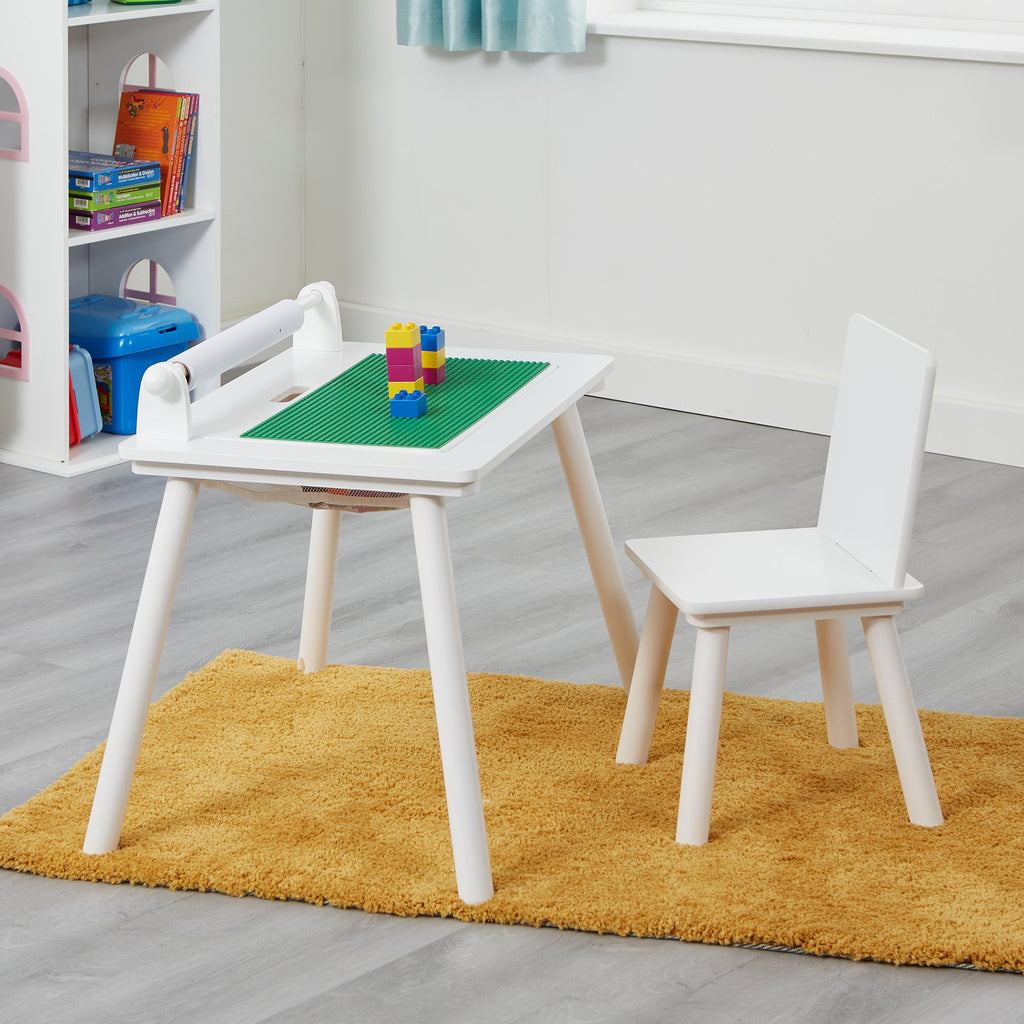 White Multi-Purpose Table for Arts Crafts and Block Building - Activity Tables