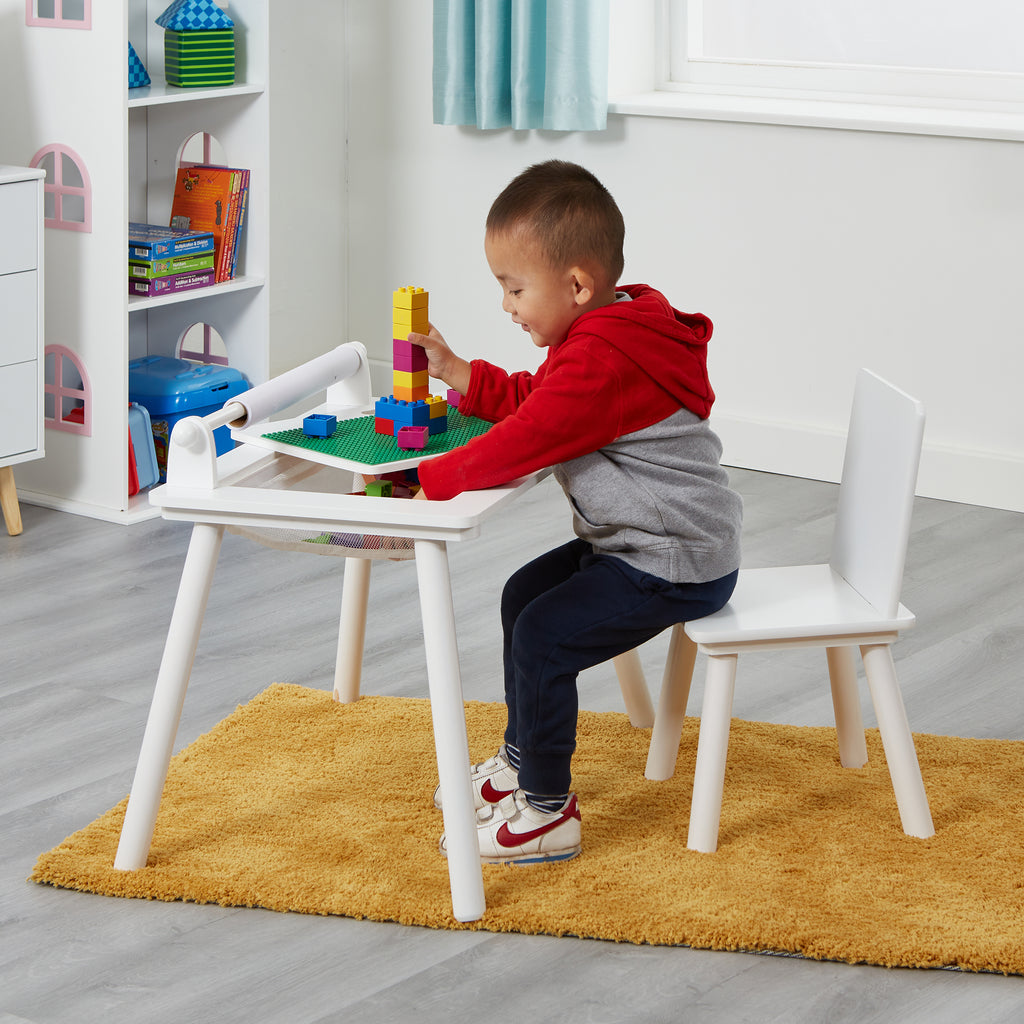 White Multi-Purpose Table for Arts Crafts and Block Building - Activity Tables