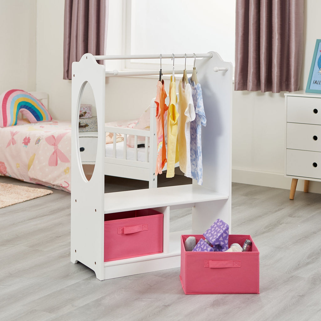 White Wooden Dress Up Unit - Playroom Storage